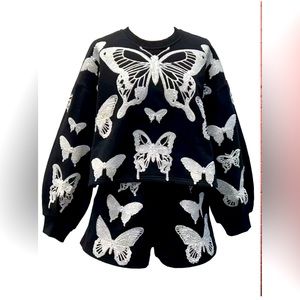 ❌SOLD❌Queen of Sparkles Black & White Butterfly Set - Size Medium